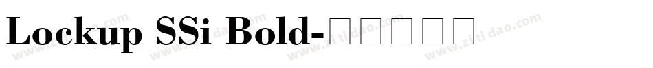 Lockup SSi Bold字体转换